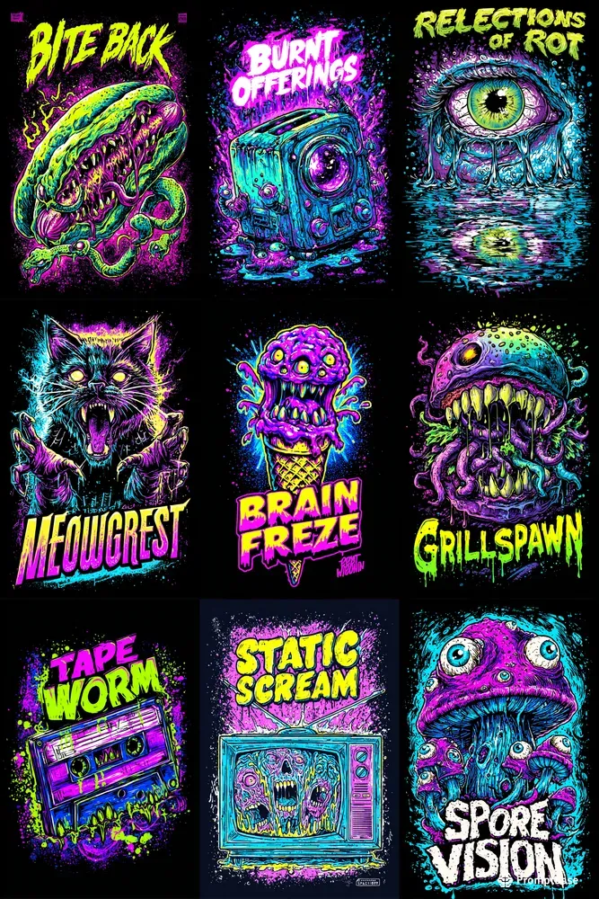 Psychedelic Horror Comic Covers