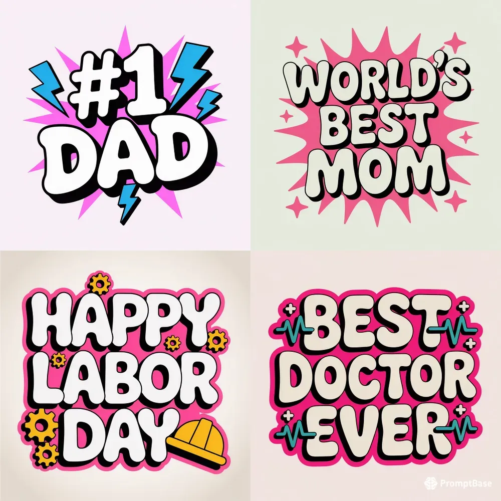 Playful Bubble Typography Graphics