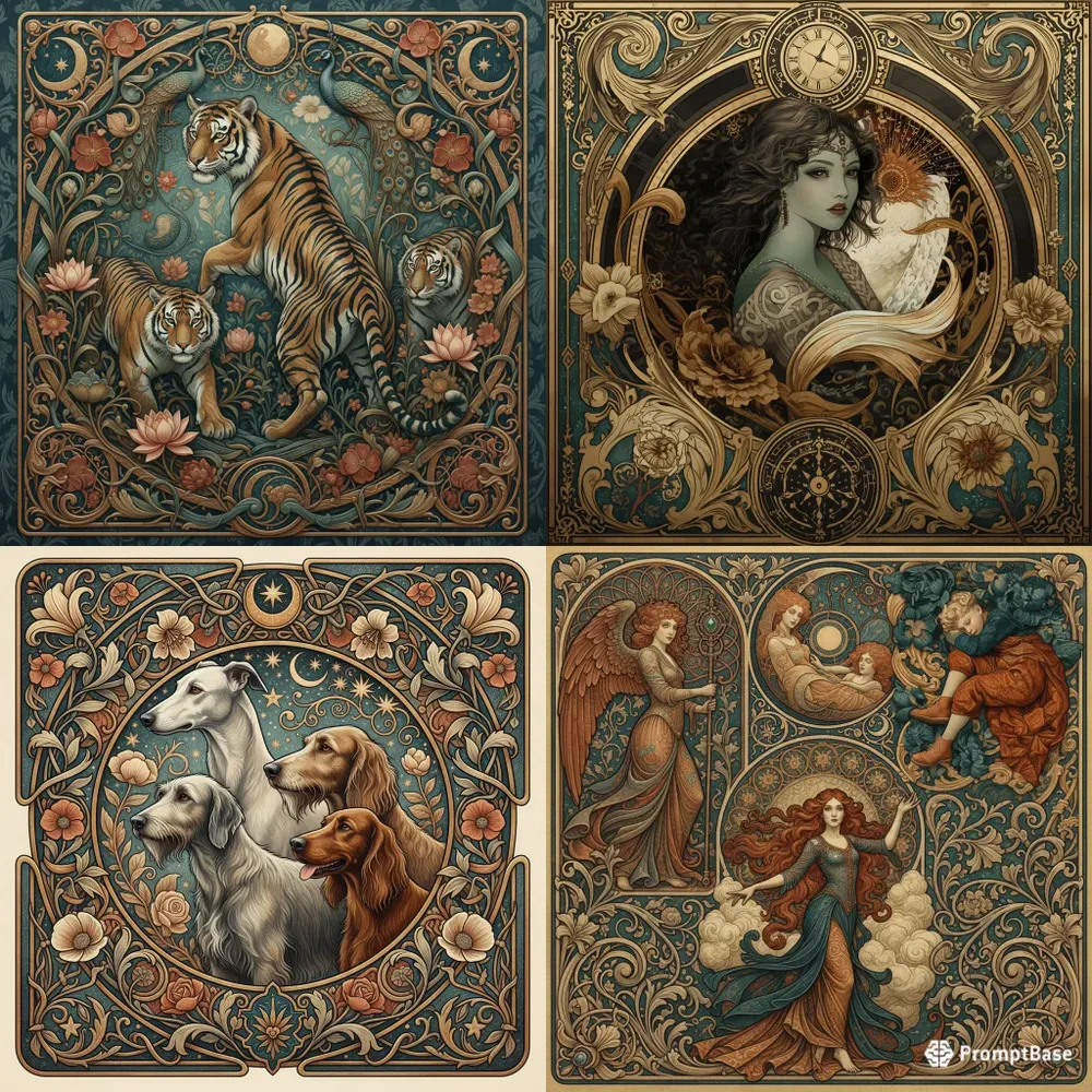 Ornate Fantasy Tapestry Mixed Media Art