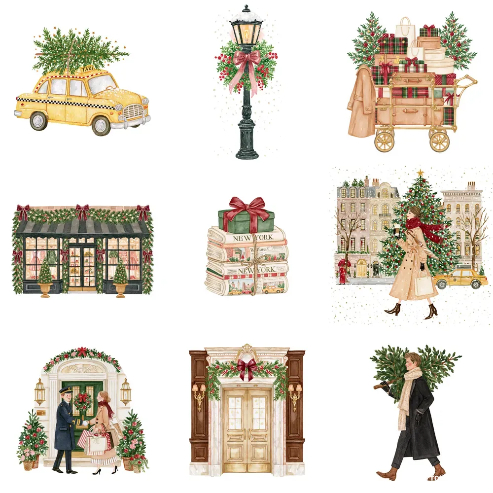 Christmas Newyork Watercolor Cliparts