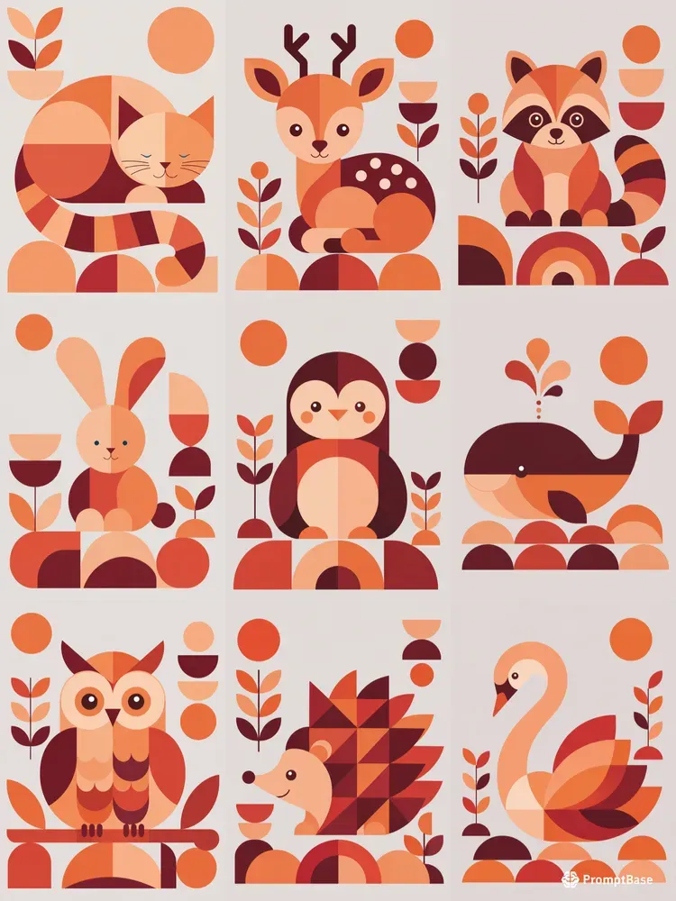 Modern Geometric Animal Icons