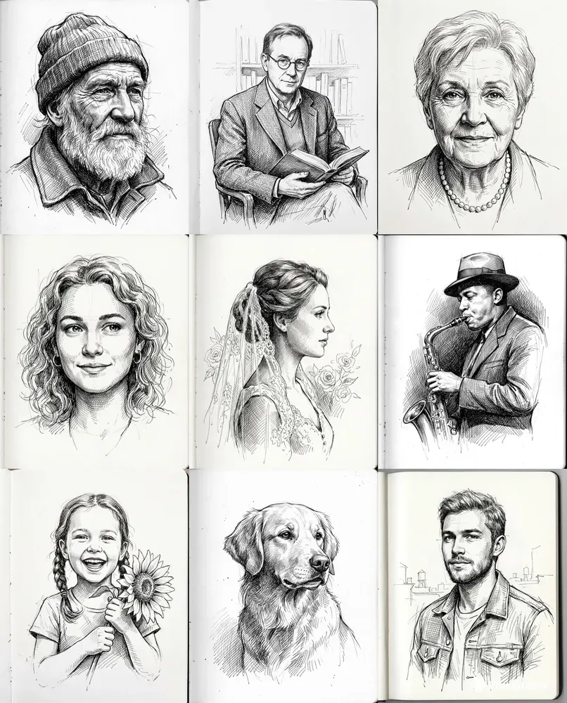 Cross Hatching Ink Portrait Generator