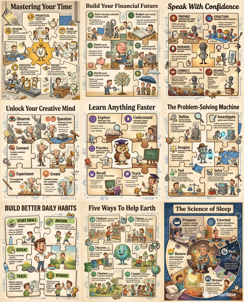 Vintage Puzzle Infographics
