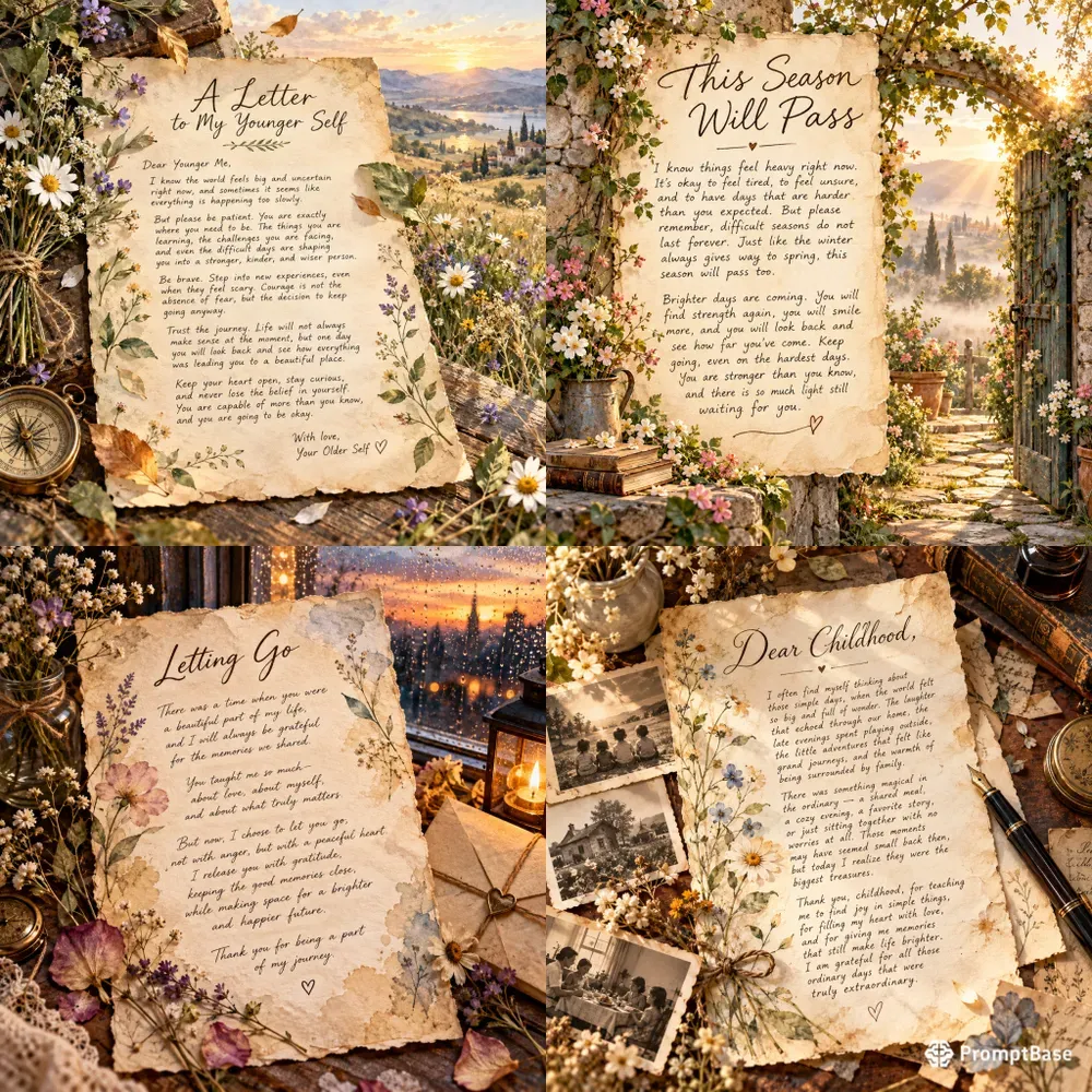 Vintage Watercolor Letter Art