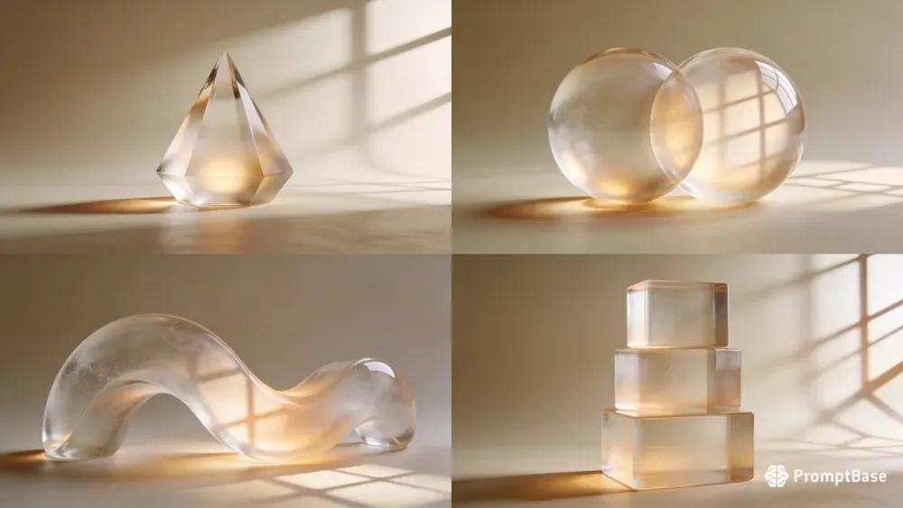 Japandi Glassmorphism 3D UIs