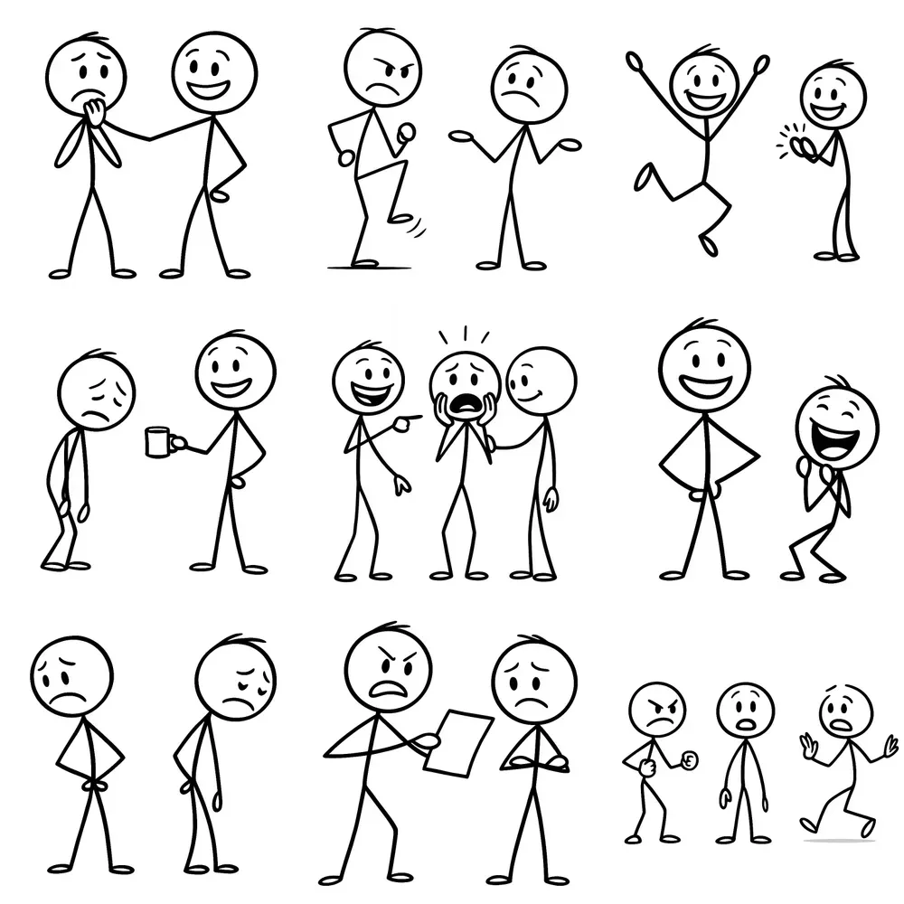 Minimalist Stick Figure Illustrations
