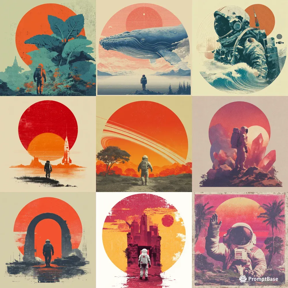 Retro 70s Space Explorer Tshirt Packs