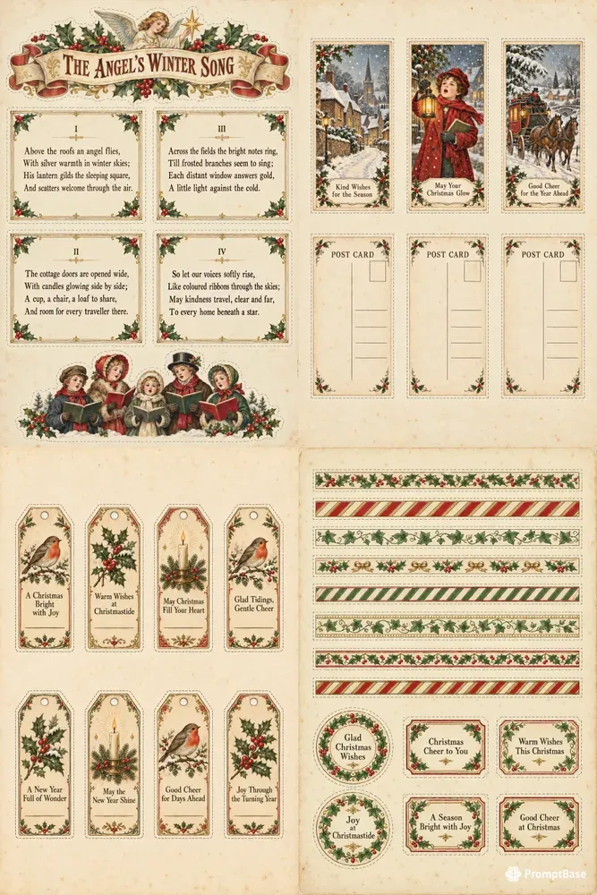 Vintage Christmas Ephemera Sheets