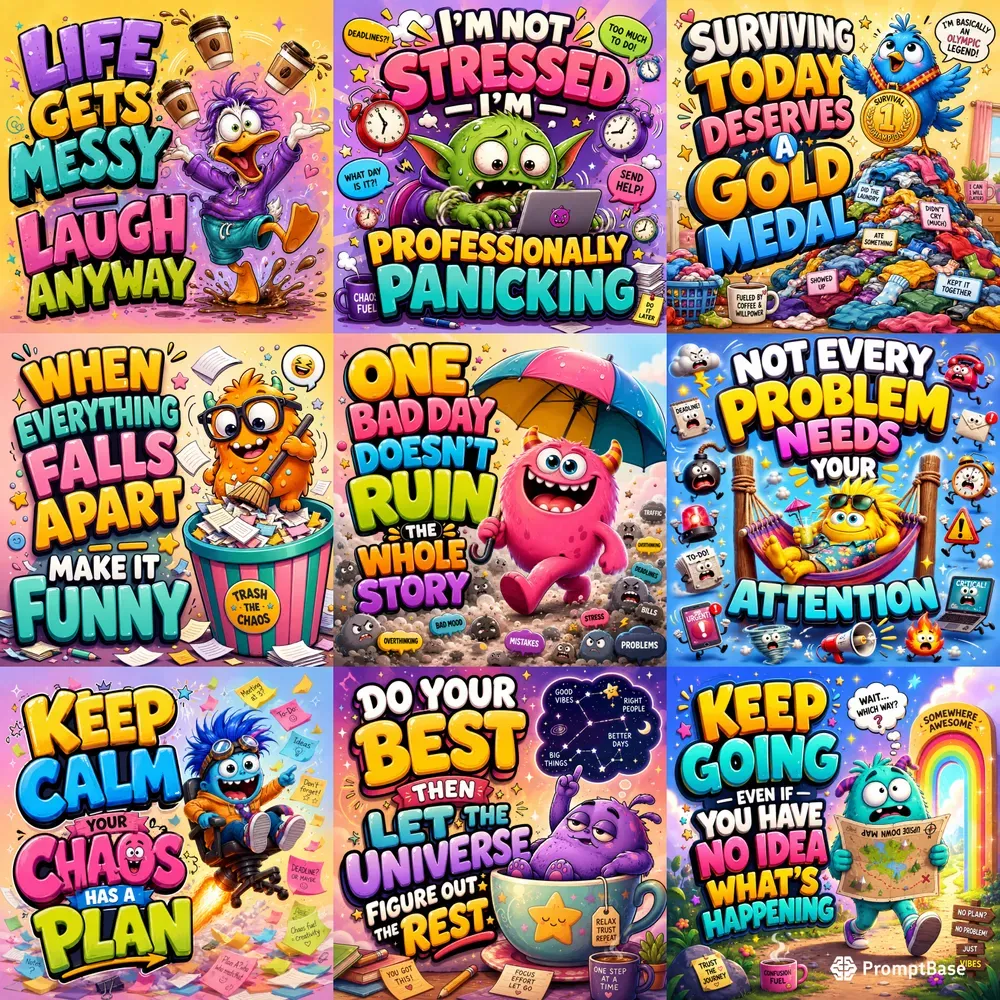 Colorful Crazy Life Meme Posters
