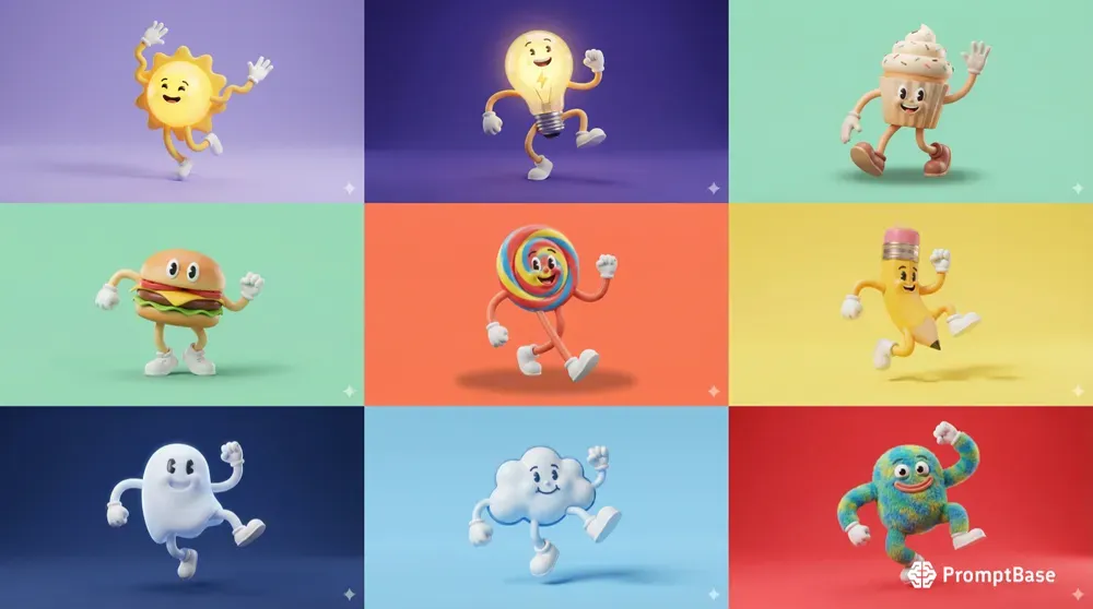 Playful 3D Rubberhose Characters