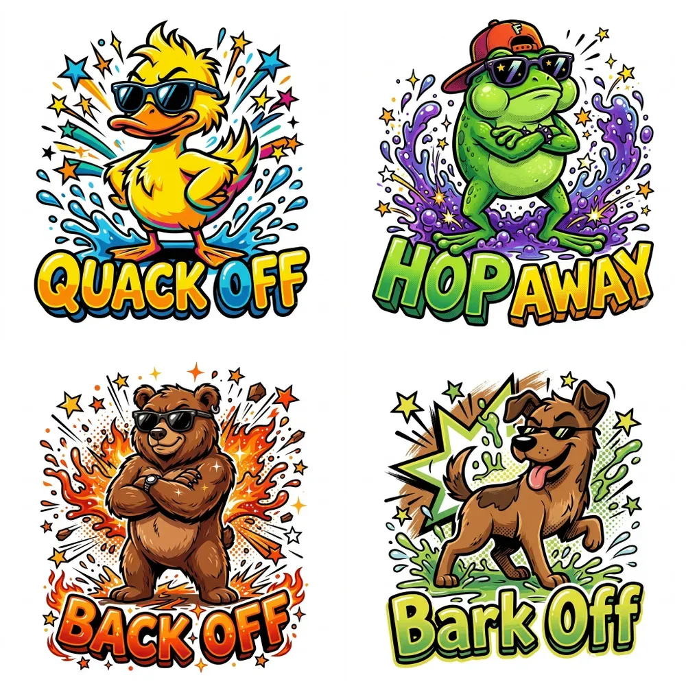 Sassy Cartoon Animal Splash Designs