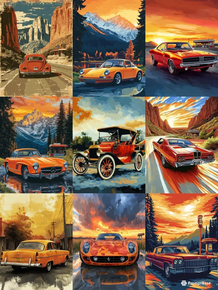 Customisable Vintage Car Posters