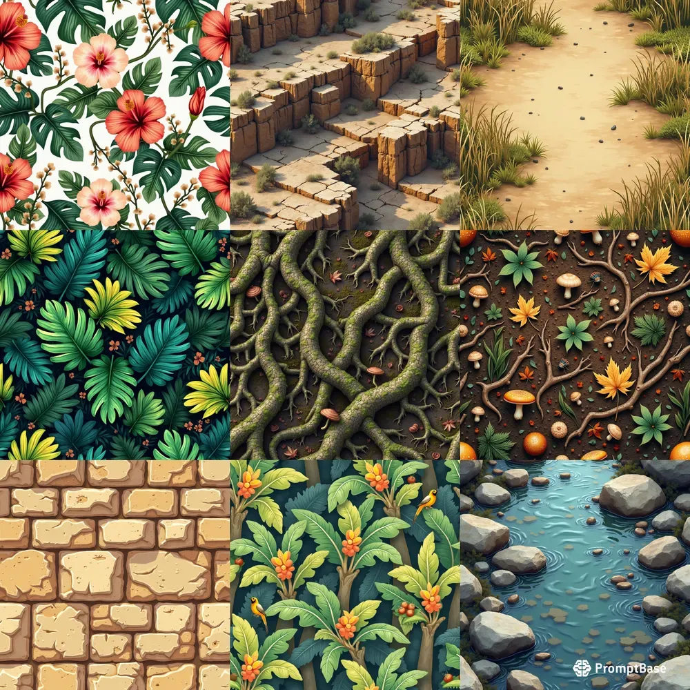 Seamless Game Biome Texture Patterns