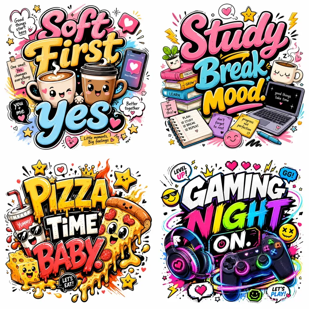 Cute Comic Typography Packs