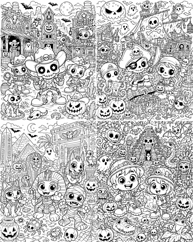 Halloween Theme Coloring Books