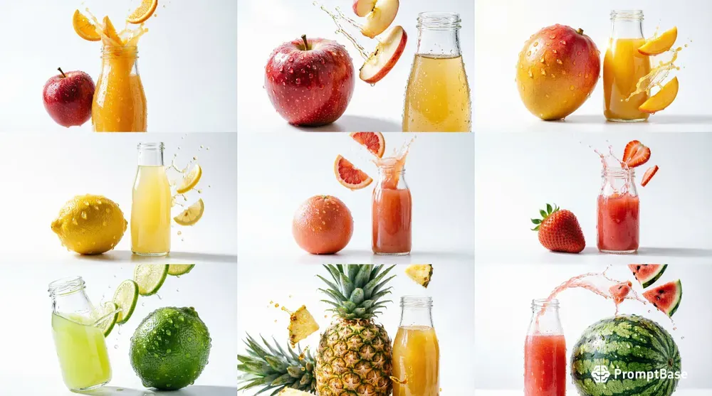 Dynamic Fruit Juice Splash Photography