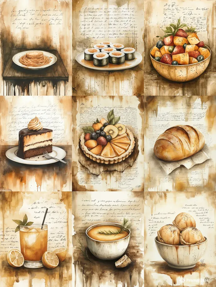 Food Junk Journal Digital Papers