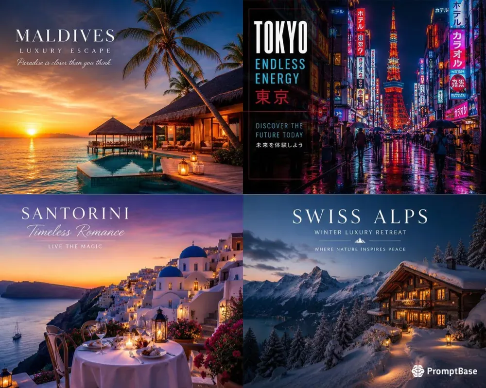 Cinematic Luxury Travel Posters