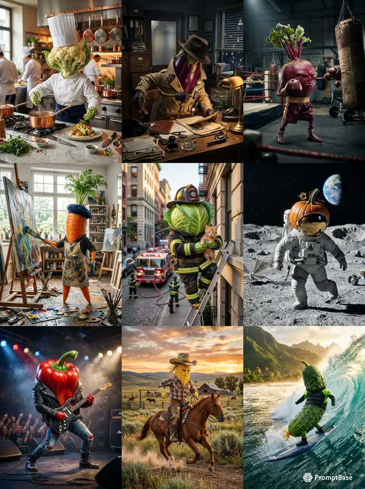 Photorealistic Vegetable Characters