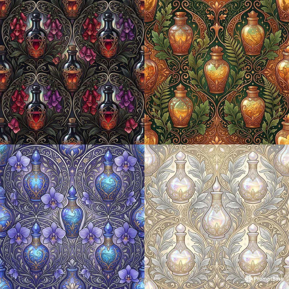 Art Nouveau Mystical Potion Patterns