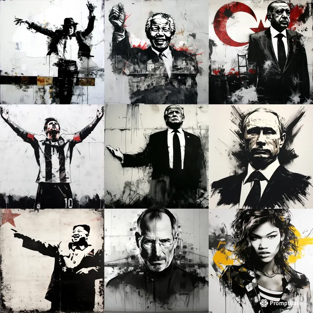 Urban Stencil Portraits Art