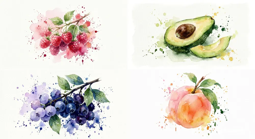 Fine Art Watercolor Food Clipart