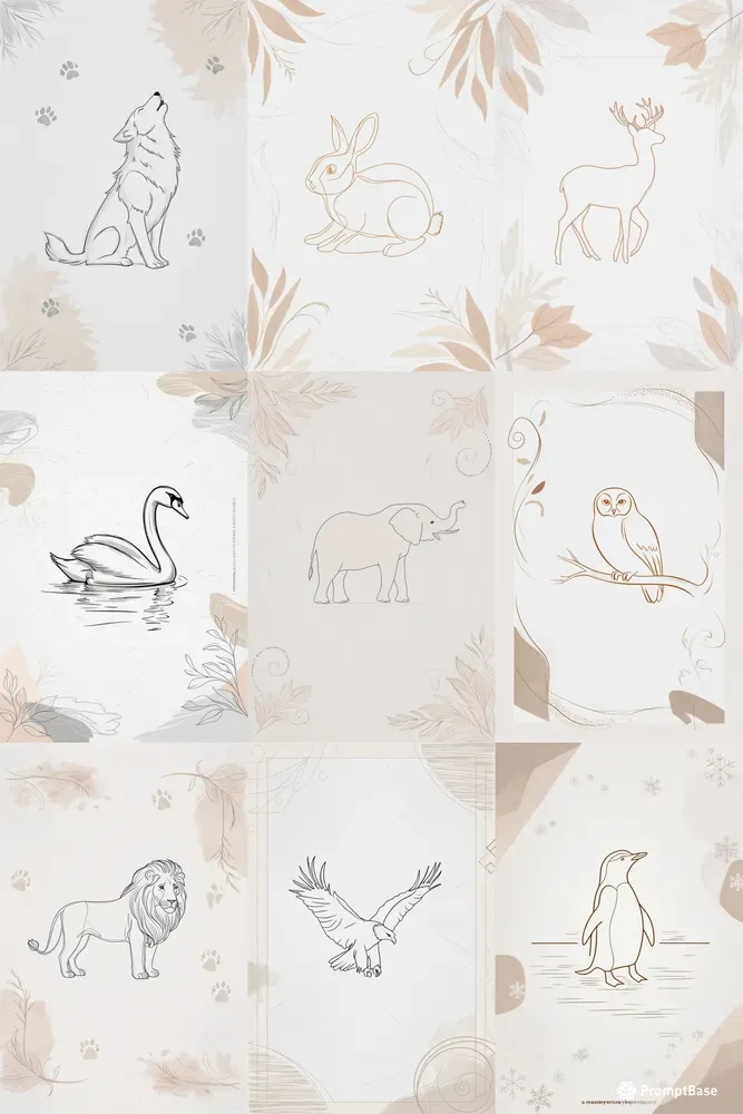 Minimalist Animal Sketchbooks