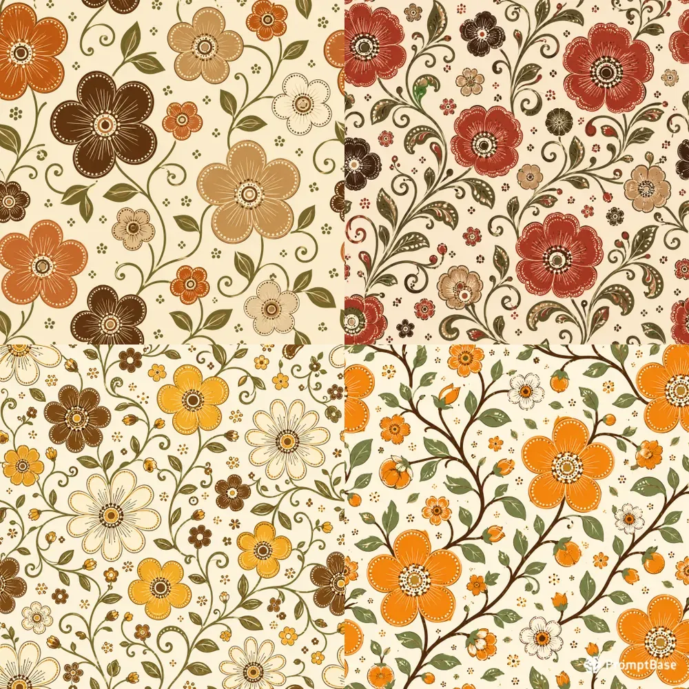 Retro Floral Seamless Patterns