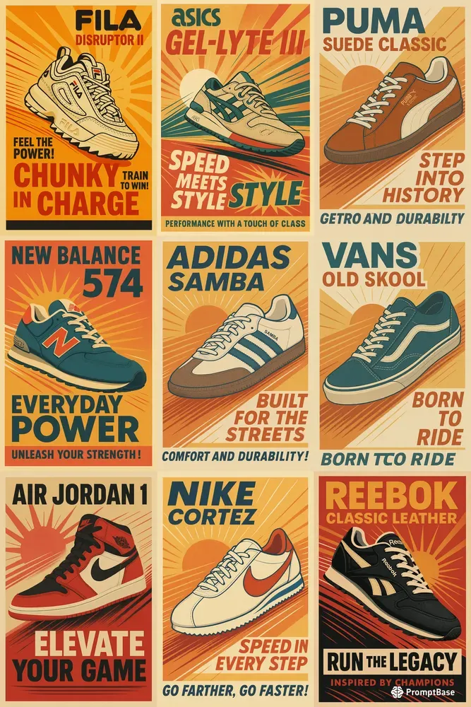 Retro Sneaker Ad Posters