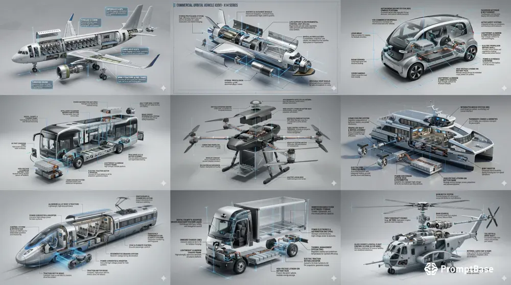 Exploded Tech Vehicle Infographic Pros