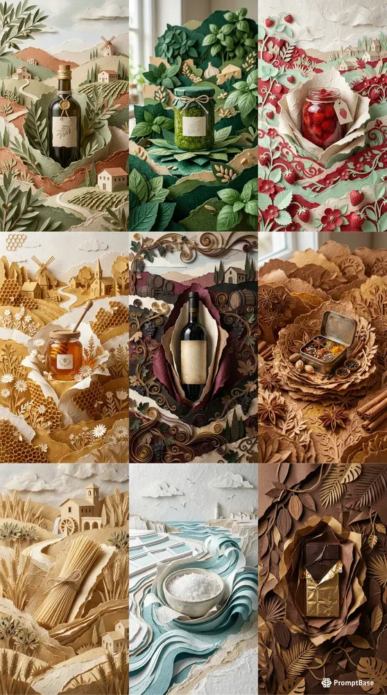 Organic Gastronomy Papercraft Stages