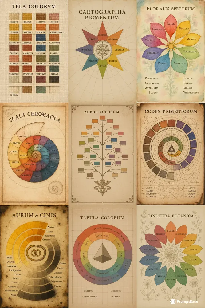 Vintage Color Theory Chart Style