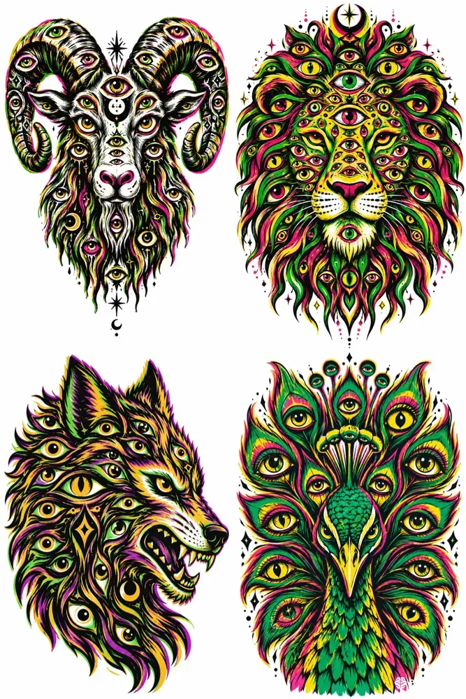 Psychedelic Multieye Animal Art