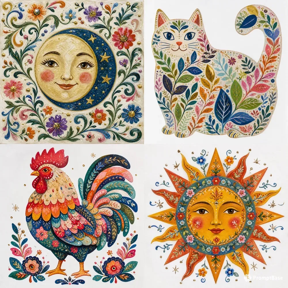 Handcrafted Folk Acrylic Art