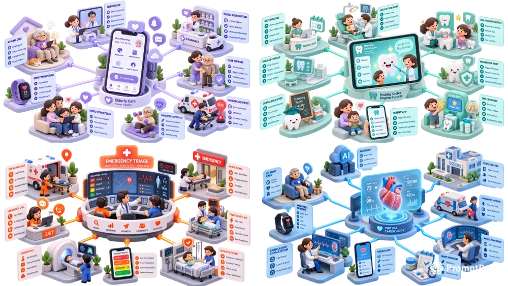 3D Softclay Telemedicine Flow Diagrams