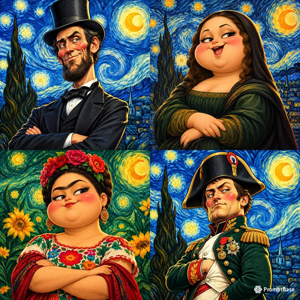 Iconic Legend Cartoon Caricatures Style