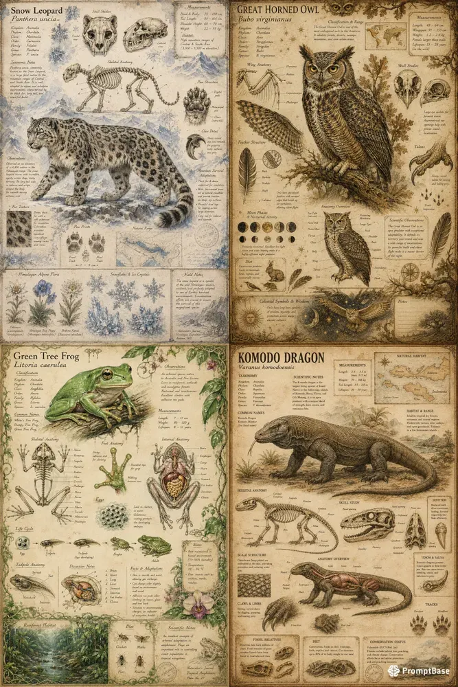 Vintage Creature Field Guides