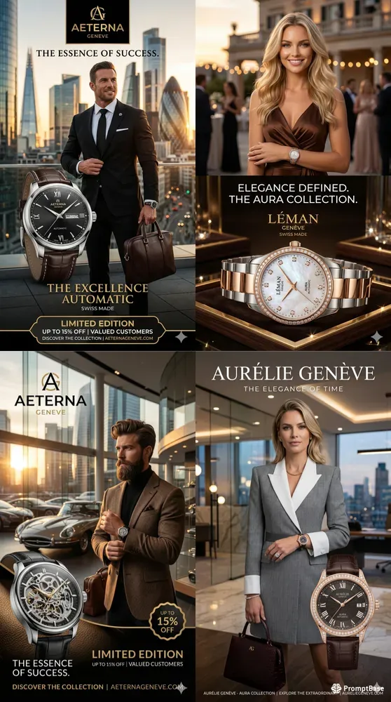 Ultra Luxury Watch Advertisement Posters