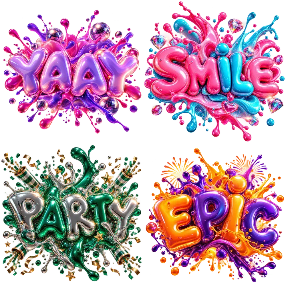 Bubble Splash Celebration Sticker Art