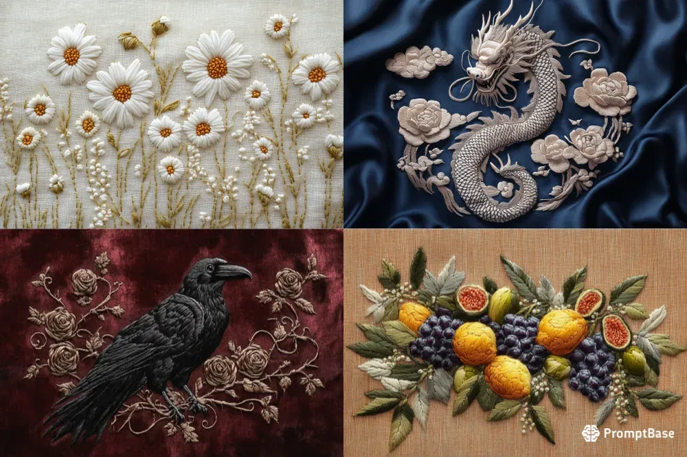 Realistic Embroidery Patterns Designs Mj