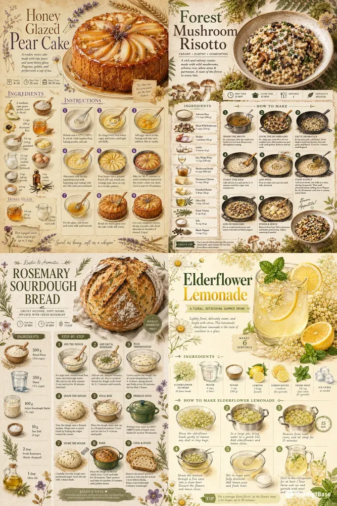 Aesthetic Digital Recipe Cards