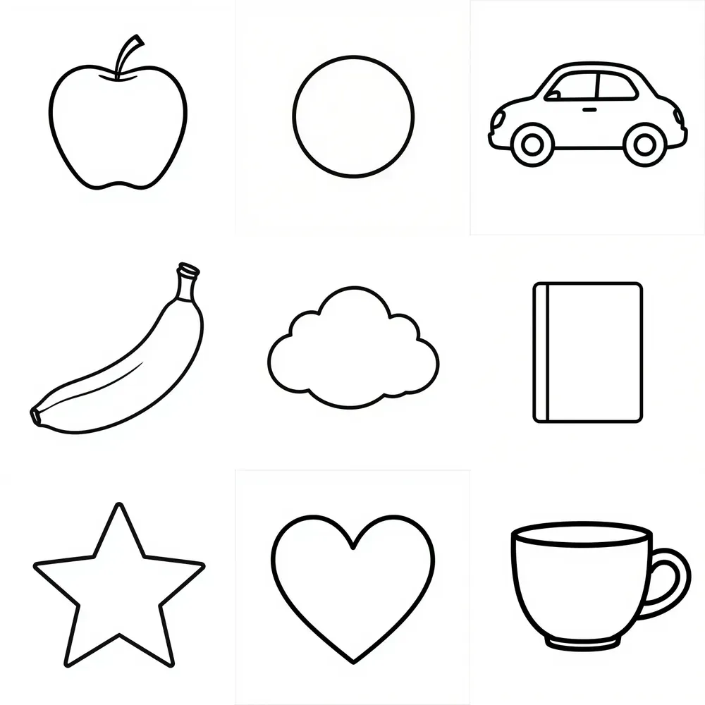Simple Kids Coloring Pages Outlines