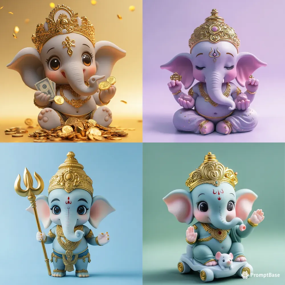 Kawaii Chibi Ganesha Blind Box Figurines