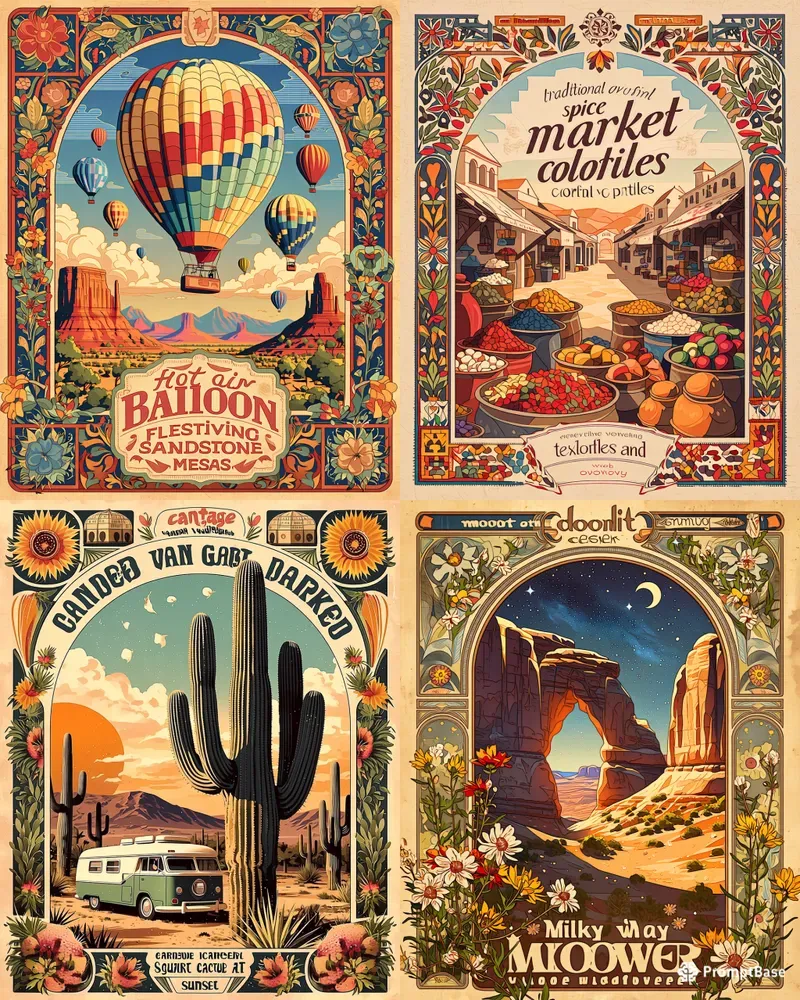 Retro Desert Travel Posters For Etsy