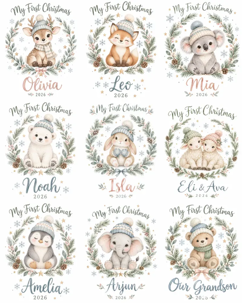 Baby First Christmas Art Prints