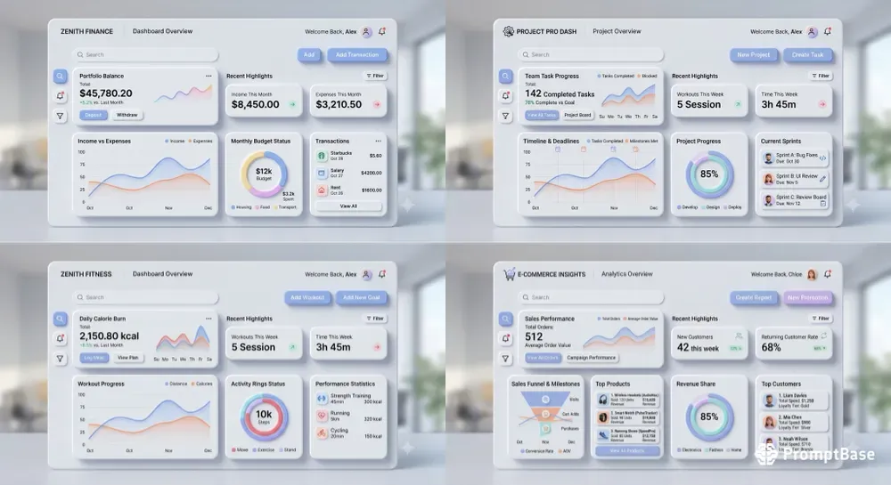 Modern Soft UI Dashboard Designs