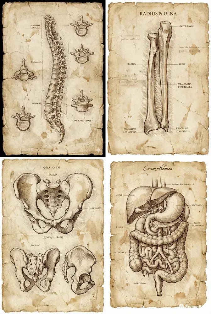 Vintage Renaissance Human Anatomy
