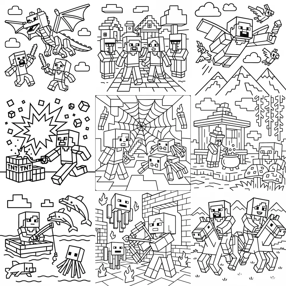 Minecraft Coloring Pages For Kids
