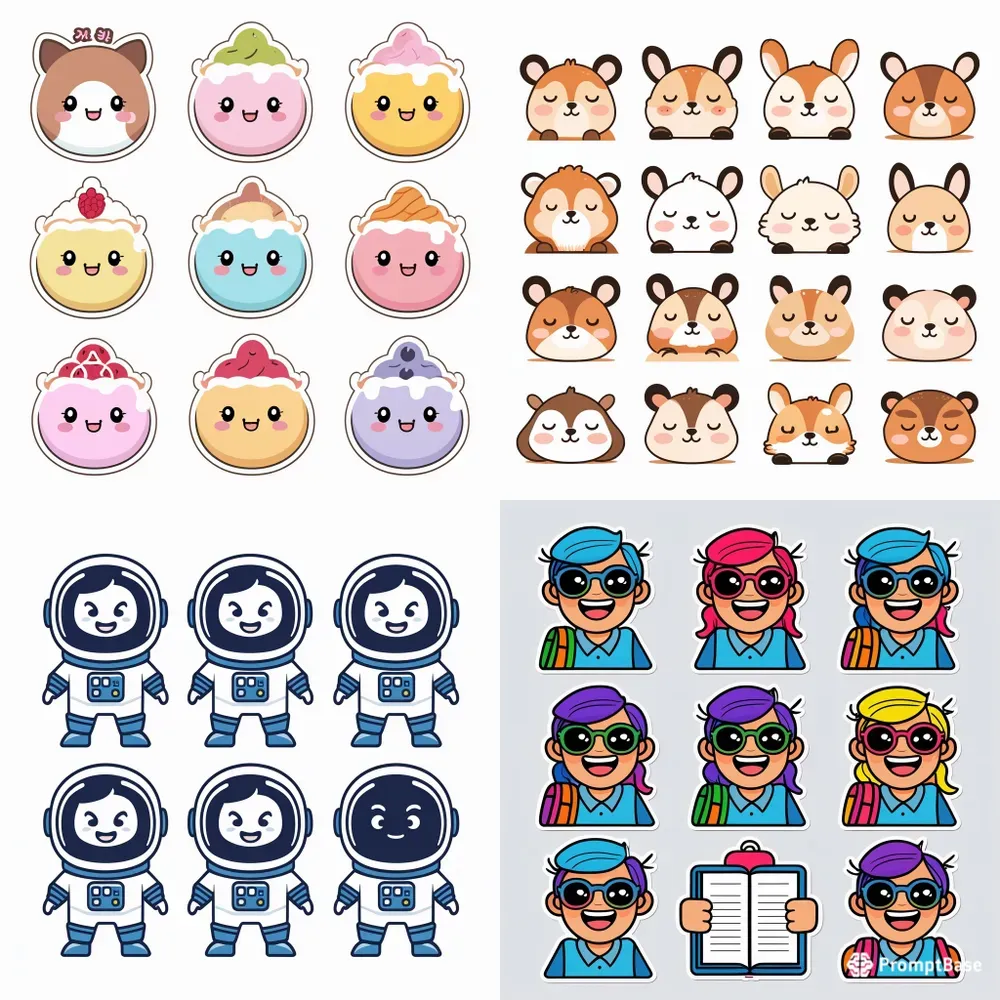 Flat Design Sticker Packs Cute