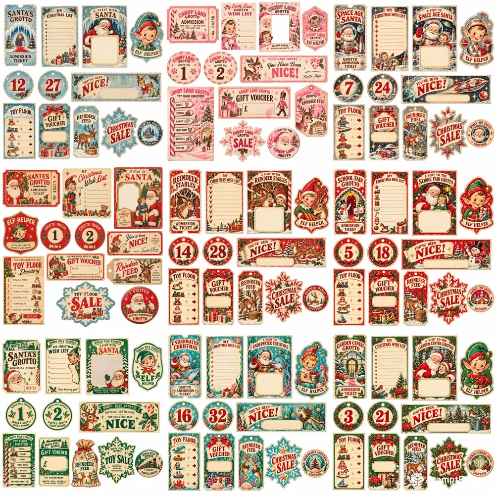 Santas Grotto Ephemera Sheets